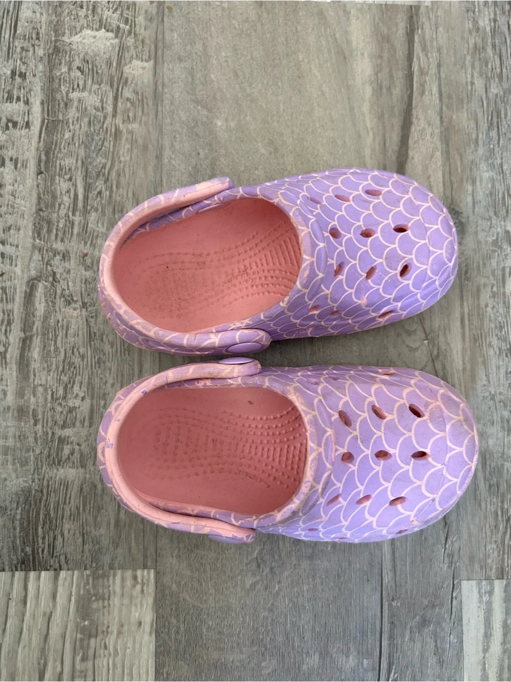 Kids Purple Mermaid Pattern Clog Shoes